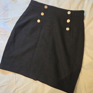 4/$26 Black H&M Pencil Skirt with Gold Buttons